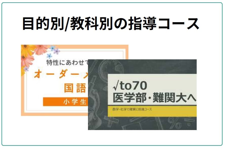 目的別/教科別の指導コースの図解